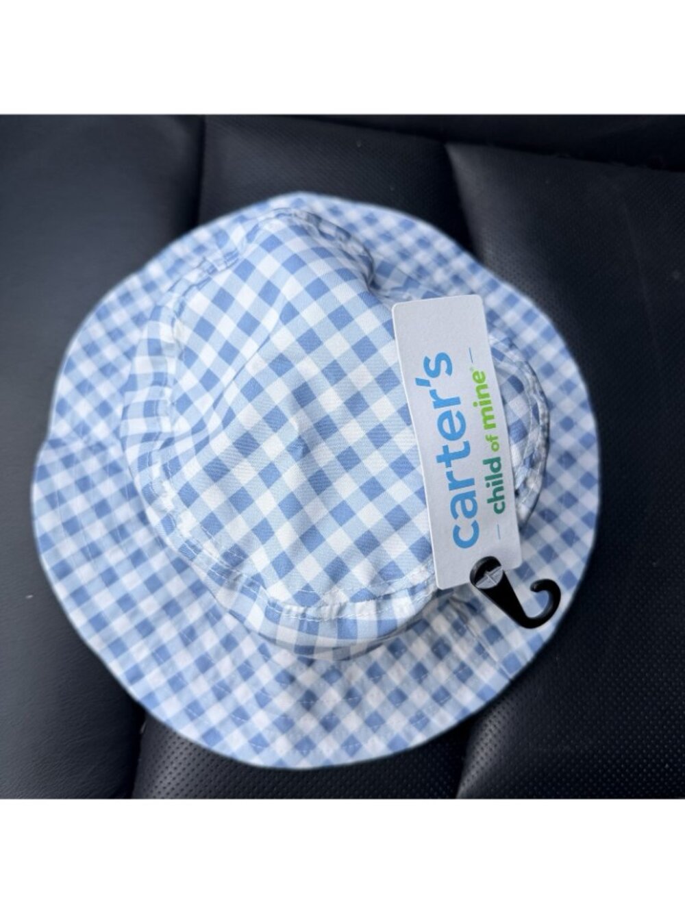 Carter’s Baby Blue White Gingham Bucket Sun Hat 0-18 Months